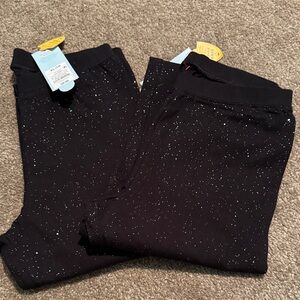 Bundle of 2 Cat & Jack Glittery Black Leggings girls XL